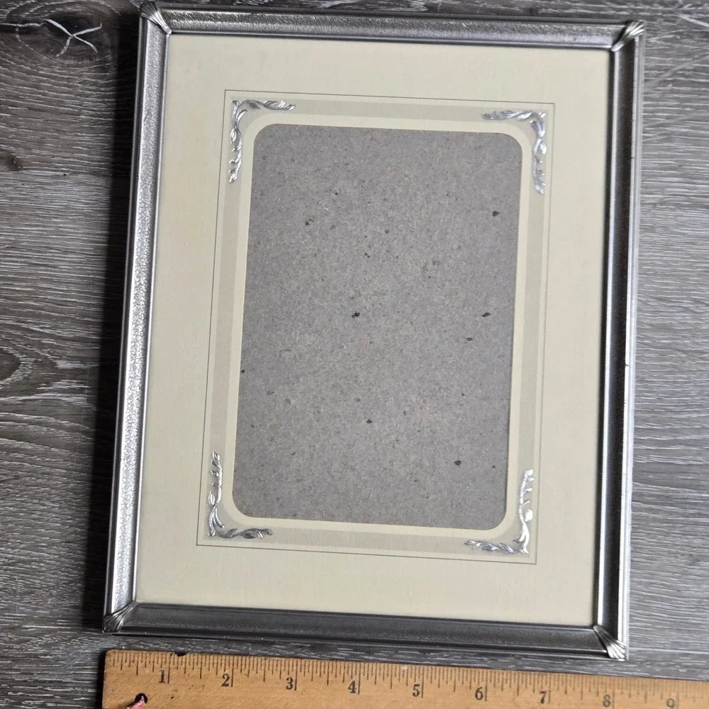 Etched‎ Silver Tone Metal Picture Frame 8x10 Silver Floral Scrollwork